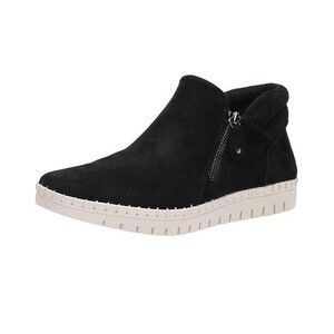 Bella Vita Womens 10 WW Black Kidsuede Leather Kip Up Ankle Booties NIB IS5